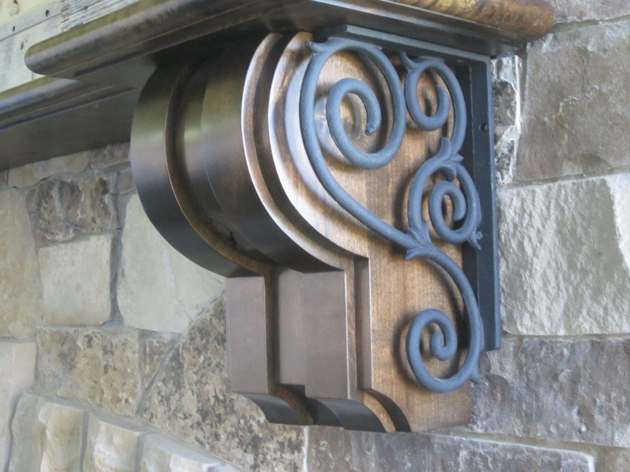 Vail Fireplace Mantel - Classic Wrought Iron Scrolling
